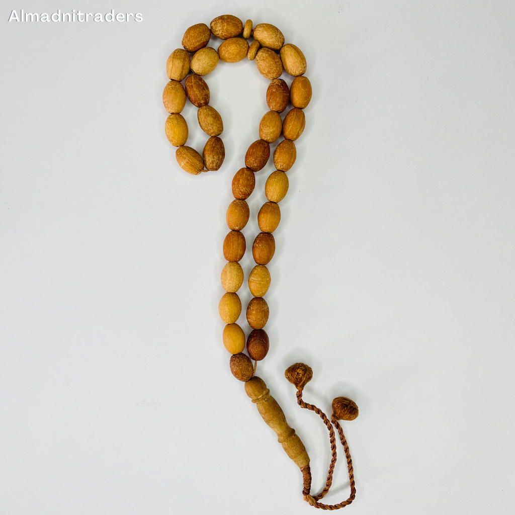 "Elegant Sandalwood Tasbeeh showcasing natural wood grain"