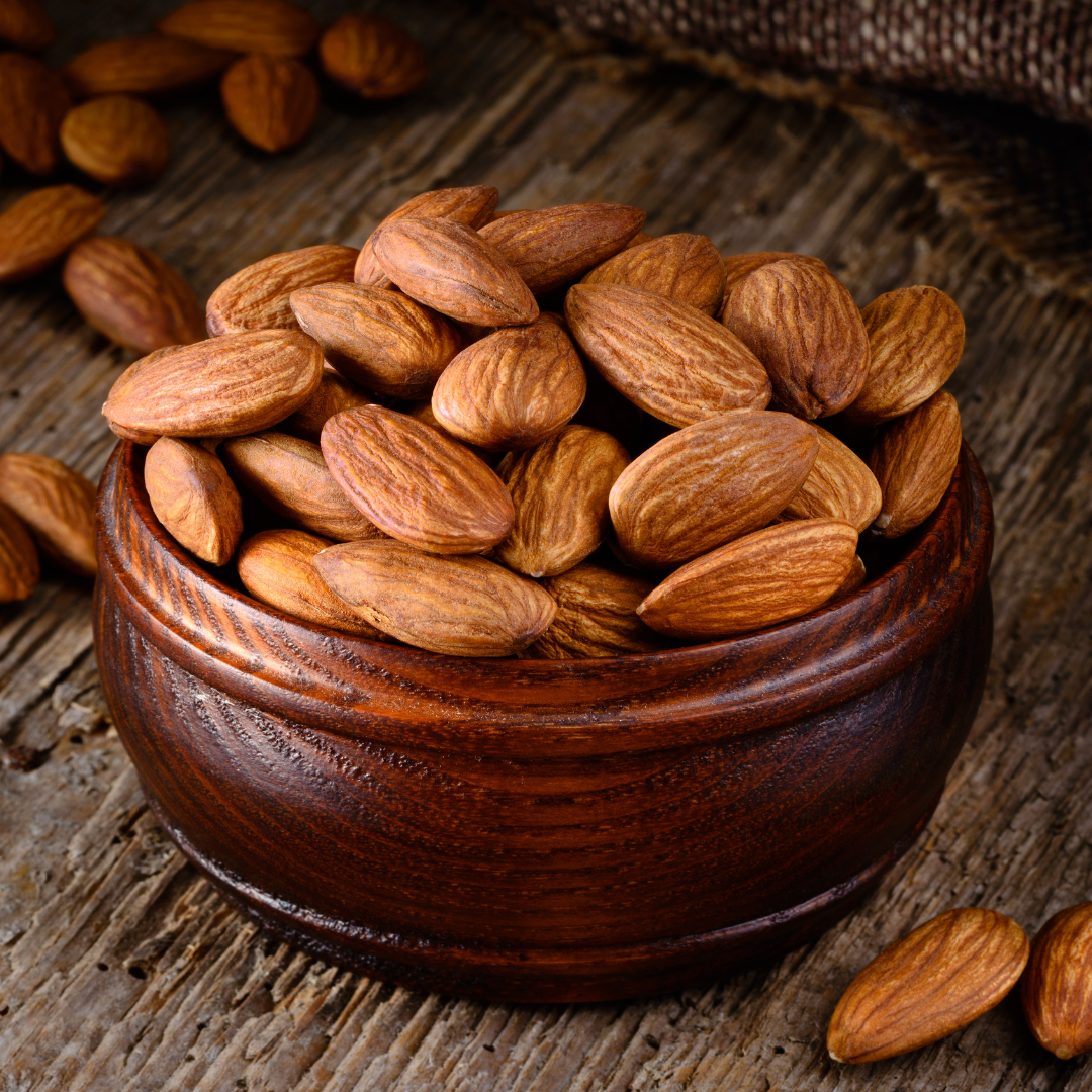 "Fresh and crunchy American Almonds, a top-quality addition to your healthy lifestyle."
