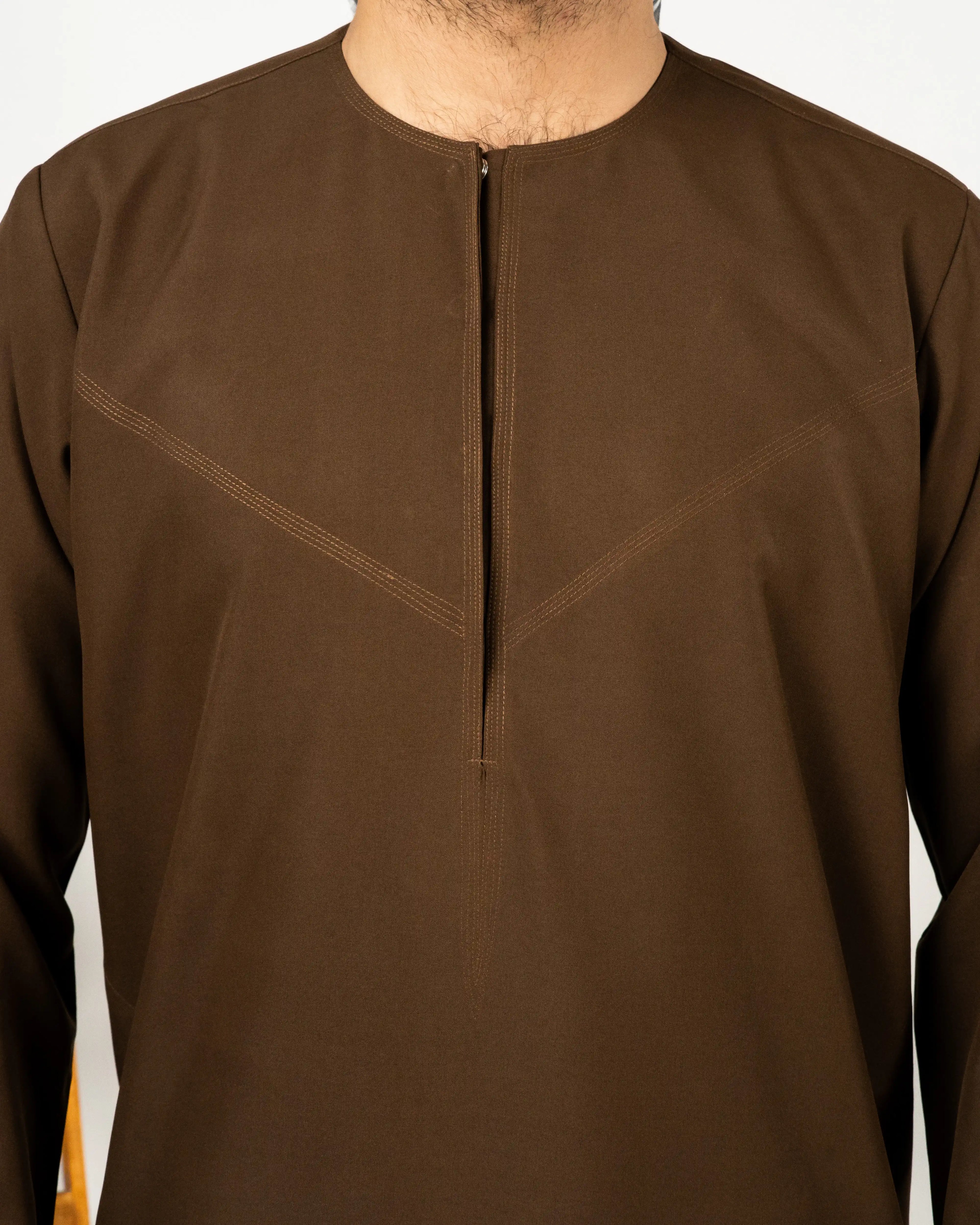 Saudi Brown Thobe (Collarless)