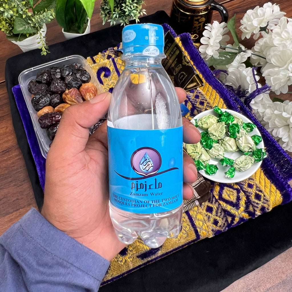 Dates, Zamzam water, and Tasbeeh in Hajj Saughat package