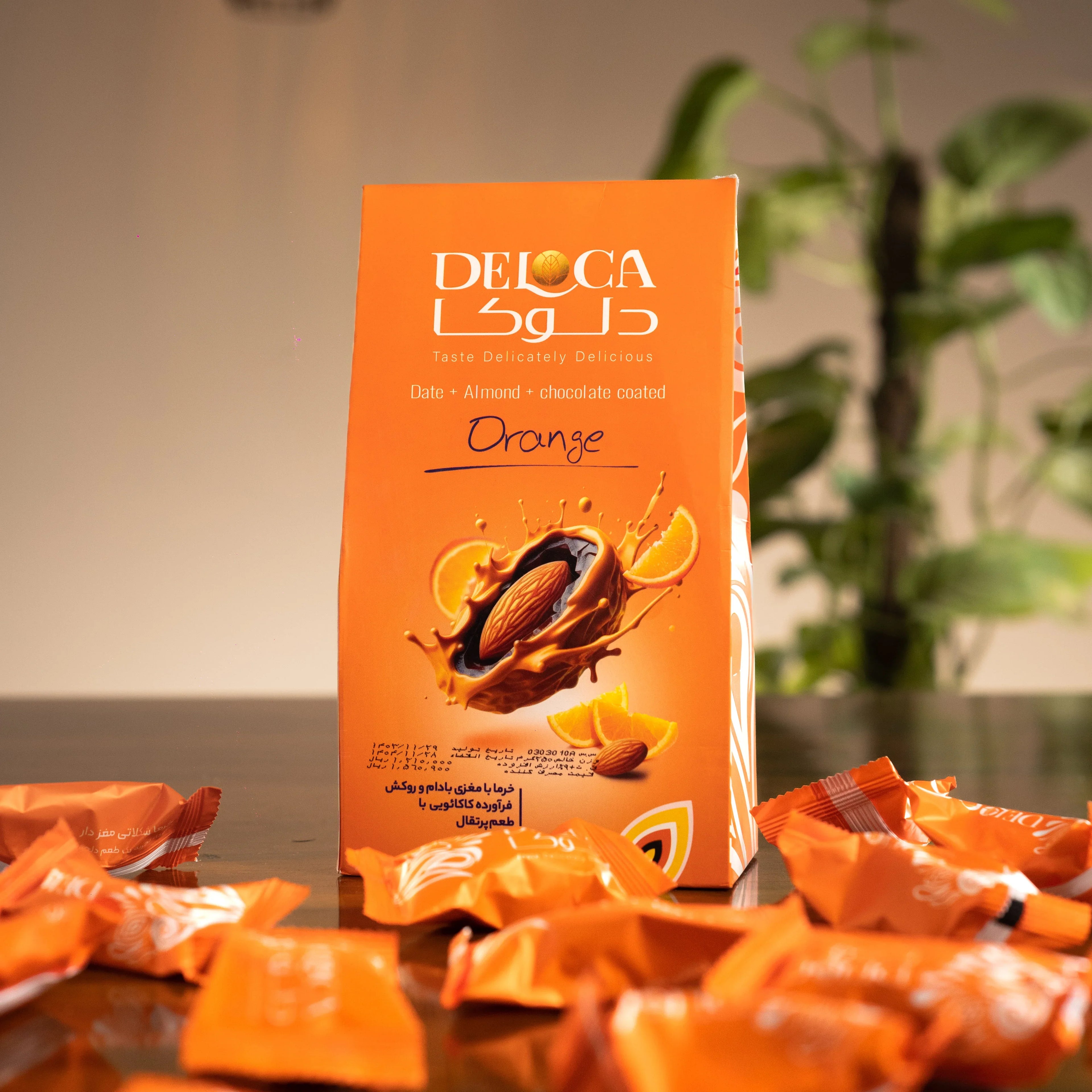 Orange-Flavored Almond Chocolate Dates