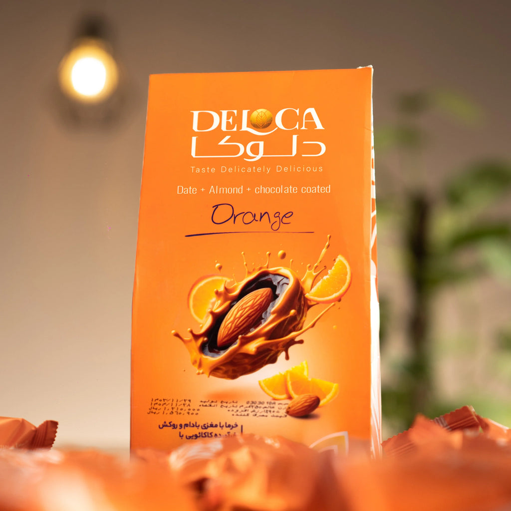 Orange-Flavored Almond Chocolate Dates